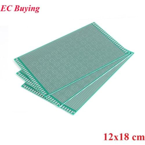2pcs 12x18cm Double Side Prototype Universal Printed Circuit PCB Board 2.54mm Pitch Protoboard Hole Plate 12*18cm 120x180mm