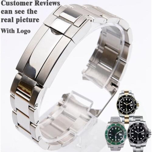 Watch Band For For Rolex SUBMARINER DAYTONA Solid Stainless Steel Arc Edge Watch Accessorie Men Watch Strap Watch Bracelet Chain