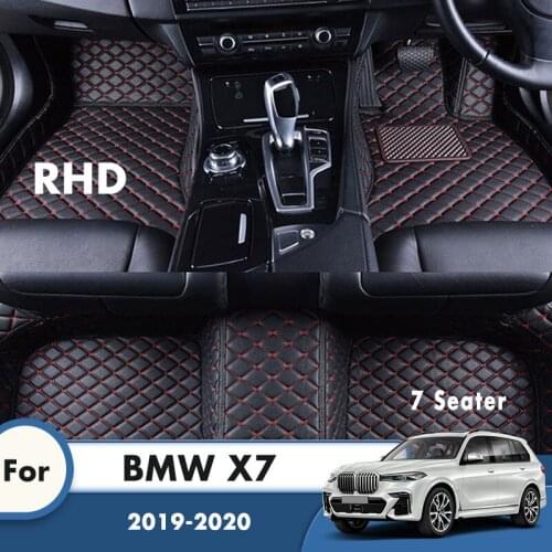 RHD Custom Car Floor Mats For BMW X7 2020 2019 7 Seater Foot Pads Styling Carpets Auto Accessories Interior Decoration Cover Rug