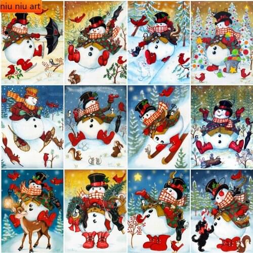 Christmas Snowman 5D DIY Diamond Embroidery Cross Stitch Diamond Painting Cartoon Full Square New Arrival Handmade Gift