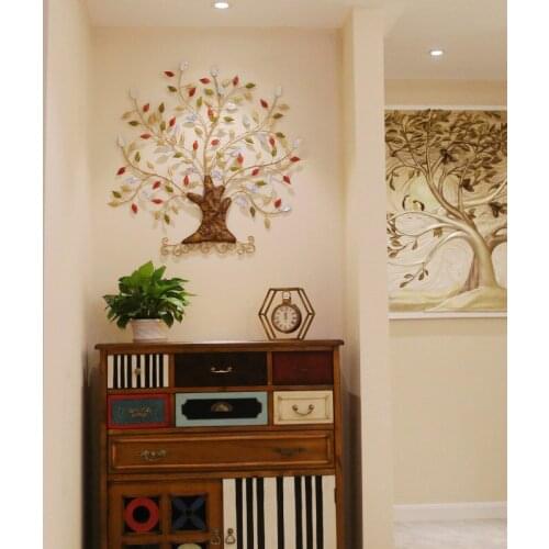MODERN WROUGHT IRON WEALTH TREE WALL HANGING ORNAMENTS HOME LIVINGROOM WALL MURAL DECORATION HOTEL CLUB WALL STICKER ACCESSORIES
