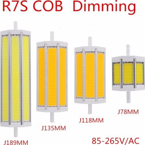 R7S COB Led Lamp Dimming Light SMD 10W 15W 20W 25W AC85V-265V Lampada Bulb J78MM J118MM J135MM J189MM replace halogen floodlight