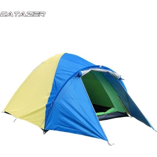 Ultralight 3-4 Persoon Double Layer Regendicht Tent Voor Outdoor Camping Wandelen Jacht Vissen Reizen Picknick 320x210x145cm