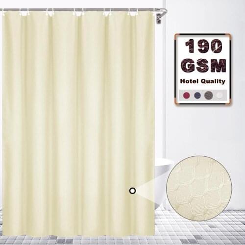 VCVCOO Shower Curtain with Hook Thick Jacquard Solid Color Shower Curtain Liner Waterproof Mildew Free Fabric Bath Curtain Hotel