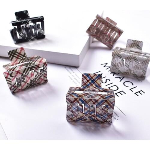 Hair Claws Hairpins Plaid Trendy Hair Clip Hair Claw Banana Clip For Women Girl Hair Accessories BG013004