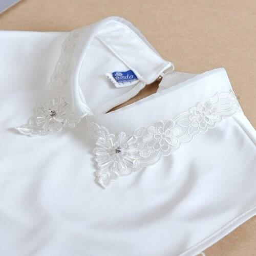 Women Lace Fake Collar Pure Color Shirt Detachable Lapel Choker Necklace Female False Collar Blouse Tops Sweatshirt Vest