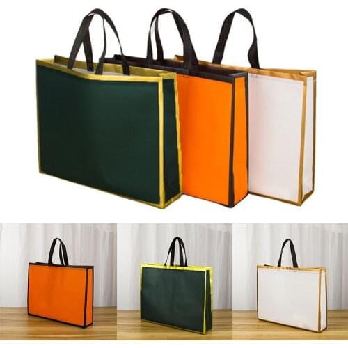 Women Foldable Shopping Bag Waterproof Thick Clothing Handbag Casual Portable Large Capacity Non-Woven Tote Travel Storage Bag
