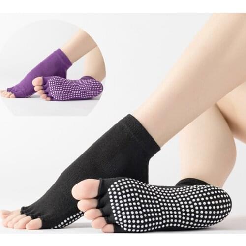 Women NonSlip Yoga Socks Summer Quick-Dry Breathable Ballte Pilates Yoga Dance Fitness Gym Sport Five Toe Elastic Sock Slippers