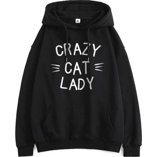 Long Sleeve Woman Tracksuits Crazy Cat Lady Pullovers Autumn Winter Sweatshirts 2021 Streetwear Hip-Hop Clothing Fashion Tops