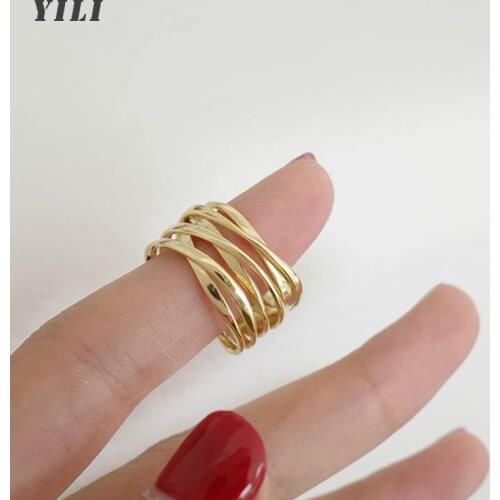 2021 New Korean Multi-layer Open Ring Exquisite Fashion Wrap Multilayer Opening Rings for Women Exaggerated Ring Jewelry