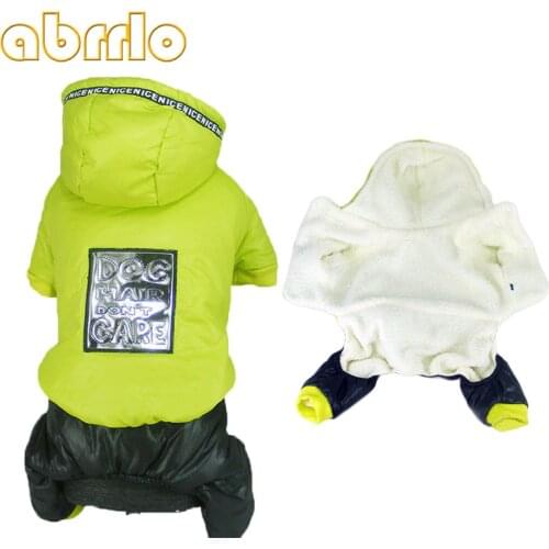 Abrrlo Dog Winter Clothes Thick Fleece Dog Hooded Parka Winter Warm Pets Jumpsuits Coat Large Dog Clothes Chihuahua Bulldog XXL