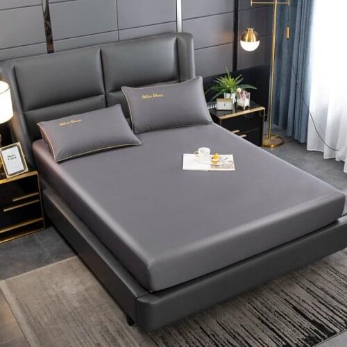 1pcs 100% polyester solid bed mattress set with four corners and elastic band sheets hot sale(pillowcases need order)