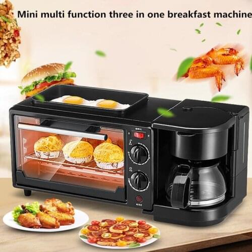 1PC 3 in 1 Coffee Bread Maker With Egg Molds Multifunction Breakfast Machine Mini Home Automatic Toaster Oven Grill Pan