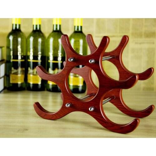 1PC Wine Racks Wooden Wine Bottle Holder for 6 Bottles Wine Stand Shelf Tabletop Decoration Home Bar Storage Shelf JB 2042