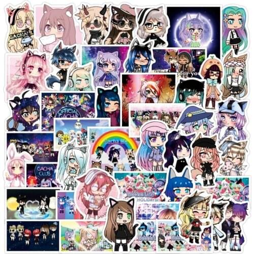 10/50pcs Cartoon Cute Gacha Life Stickers Luggage Notebook Refrigerator Decoration Stickers Waterproof Childrens Toys