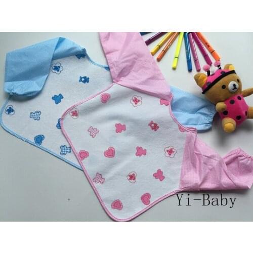 12PCS/Set YB15002 Baby waterproof bib Painting clothes Burp Cloths Big bibs Baby bib Kids art smock Free shipping