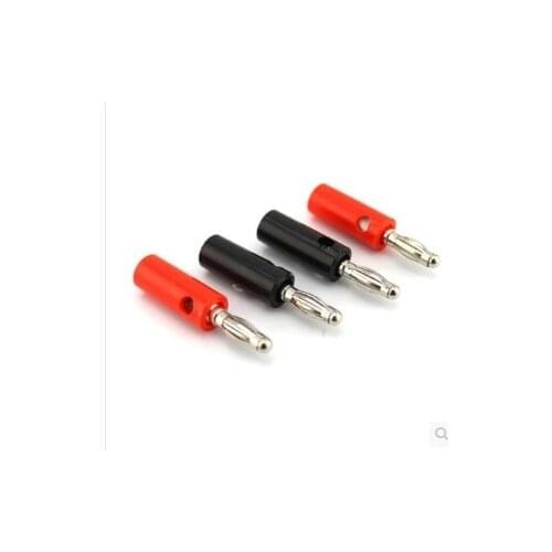 50pcs Black & Red Wire Audio Speaker Cable Banana Plug Connectors 4mm Adapter