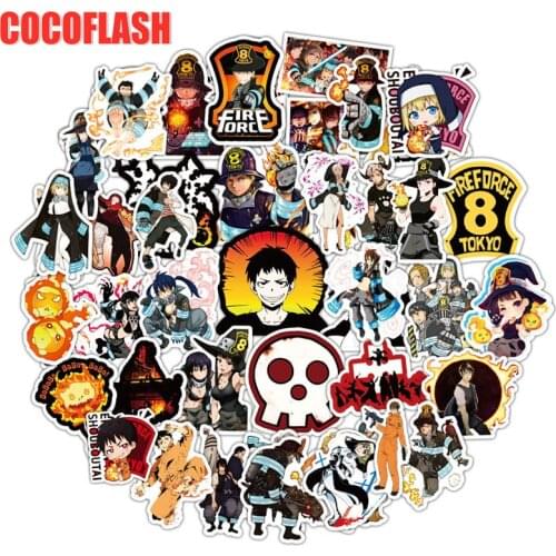 10/50Pcs/set Japanese Anime Fire Force Graffiti Stickers For Motorcycle Phone Skateboards Laptop Luggage Bicycle