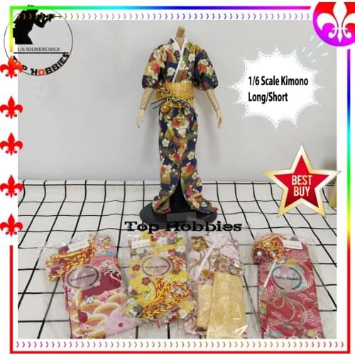 1/6 Female Clothing Dream of Cy Doll Head Japanese Girl Kimono Robe Long/Short Bathrobe Adult Ceremony Ladies Dress f 12"Figure