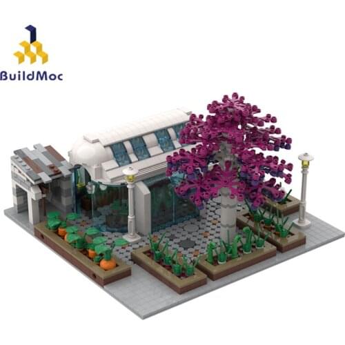 BuildMoc City Street view Tree House Garden Modular Moc Building Blocks City House Model Bricks Architecture Toys Birthday Gift