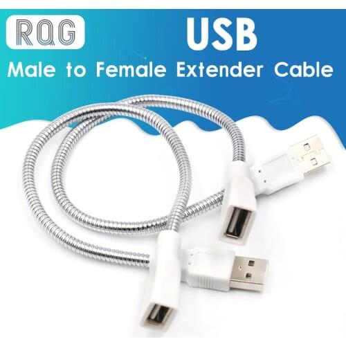 USB Extension Cable Male to Female Extender Cable LED Light Adapter Cable Metal Flexible Tube for laptop PC