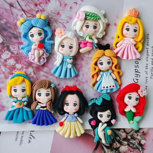 5pcs/lot DIY flat back resin cartoon princess for kids hair accessories resin cabochons New arrival resin girl ornaments
