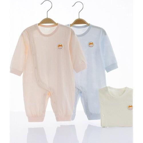 Newborn Baby Boys Girls Romper Homewear Clothing Cotton Long Sleeve Solid Color Romper Casual Baby Rompers Infant Girl Jumpsuit