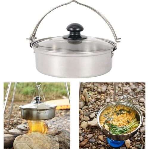 Camping Cookware Korean Ramen Noodle Pot - Stainless Steel Stock Pot Outdoor Hiking Backpacking Instant Ramen Noodle Pot