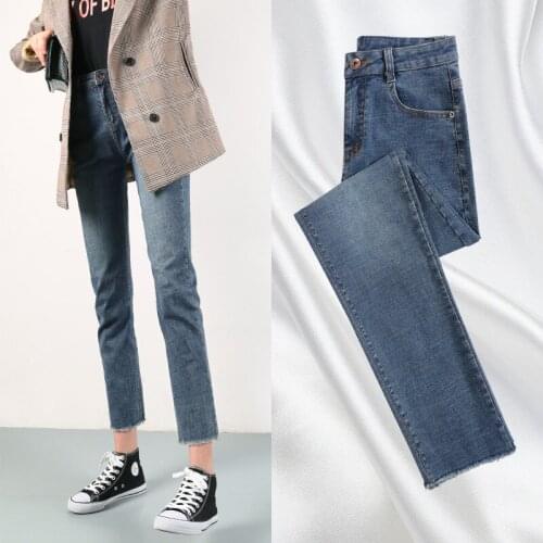 Summer Thin Jeans Women Skinny Ankle-length Pants Women For Spring Autumn High Waist Straight Thick Pile Winter Jean Women
