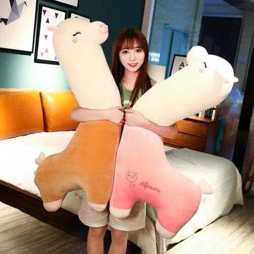 Cute Net Red Giant Soft Cartoon Goat Plush Toy Big Animal Alpaca Girl Sleeping Pillow for Children Gift Decoration DY50918