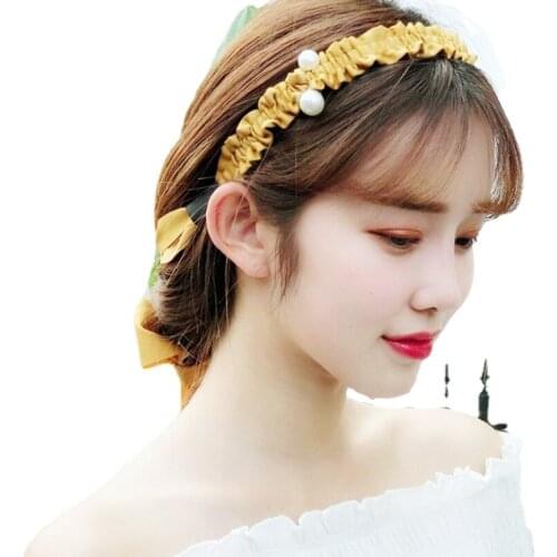 BONLAVIE Fashion Simple Bow Headband Solid Color Ribbon Hair Accessories Hair Band Adult Headdress