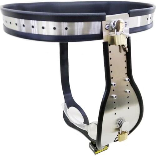 T Type Male Chastity Belt Pants Stainless Steel Chastity Metal Cock Cage Penis Lock BDSM Bondage Adult Sex Toys For Men Erotic