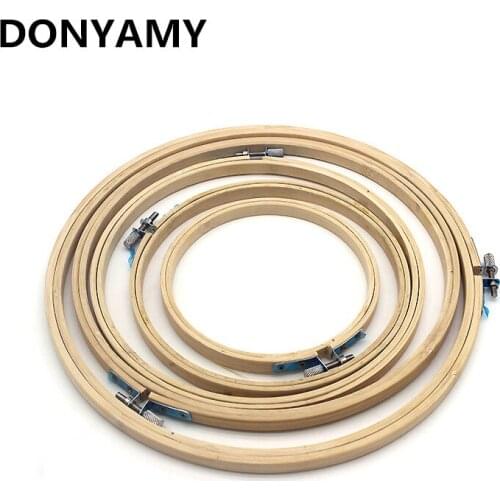 DONYAMY 6pcs/set Embroidery Hoops Frame set 13/17/21/23/27/31cm bamboo Wooden Rings For Cross Stitch Needlecraft