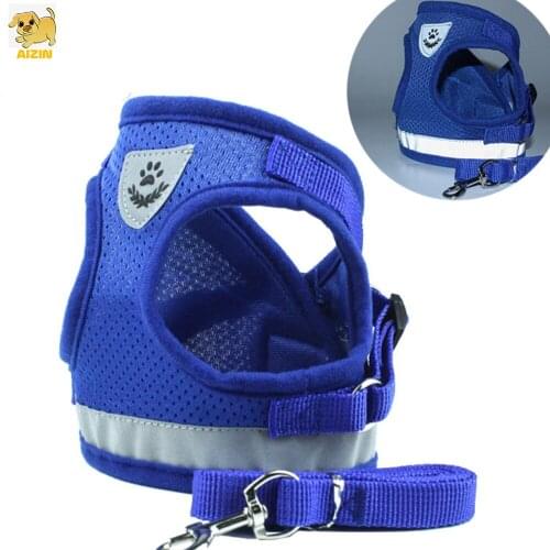 Newest Dog Harness Leads Sets Breathable Nylon Summer Vest Leash For Small Medium Cats Puppy Chihuahua Outdoor Pet Products