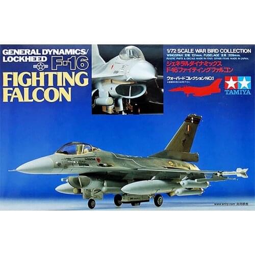 Original Tamiya Assembly Model 1/72 USAF F-16 Battle Falcon 60701 Plastic Hand-painted Toy