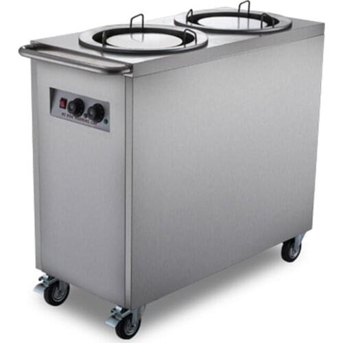 Stainless steel moving buffet plate double hole plate insulation car Western restaurant hotel club restaurant machine