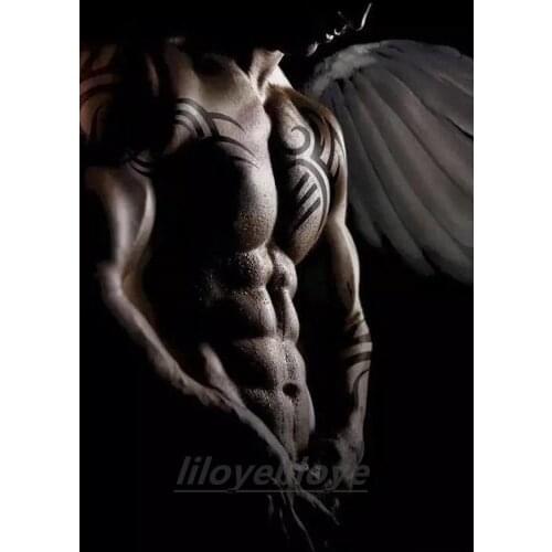 Full Round Diamond Mosaic Tattoo Wings 5D Diy Diamond Painting Cross Stitch kit Full Square Diamond Embroidery Man Muscleer DF45