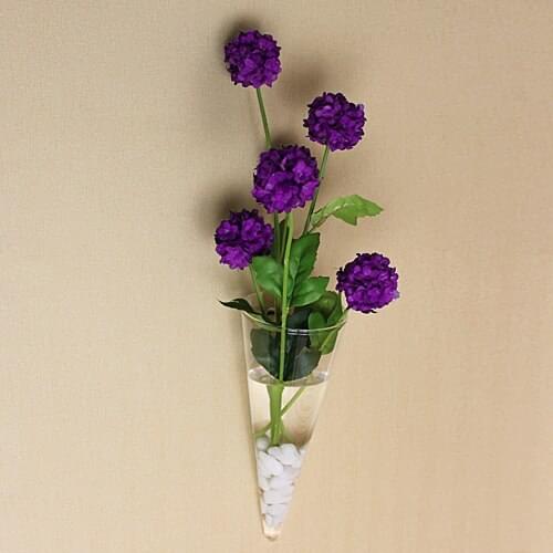 Transparent wall mounted taper glass vase hydroponics vase modern home decoration wall hanging hot sale
