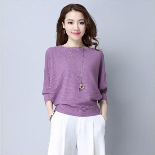 Purple turtleneck sweater women Korean style pull fem me 2019 summer knitwear over plus size Slim Top Comfortable Thin