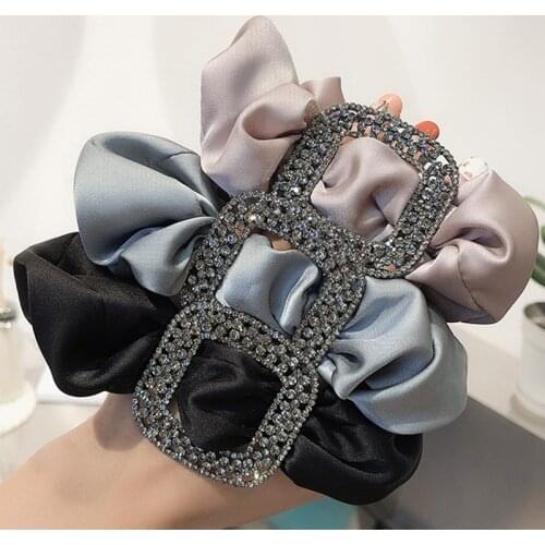 Q Korean Style Elastic Hair Bands For Women Girl Ponytail Holder Fashion Headwear Pure Color Silk Intestine Hair Accessories