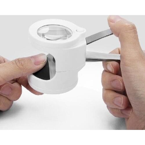 BIJIA Handheld Nail Clippers Magnifying Glass with Led Light Portable Cylindrical Nail Clippers Magnifying Glass