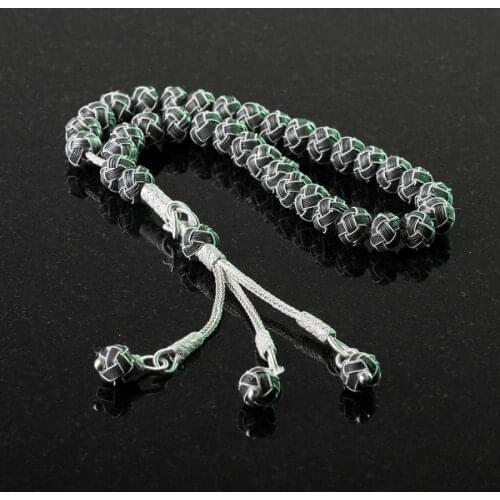 Silver Knitted Model Prayer Rosary Men Rosary With Silver Tassel Turkish Tasbih Kazaziye Tassel 925 Sterling Silver