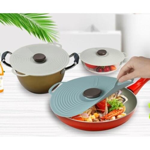 Silicone Lid Fresh-keeping Cover Dustproof Spill-proof Leak-proof Pot Dishes Bowl Lid Covers J2Y