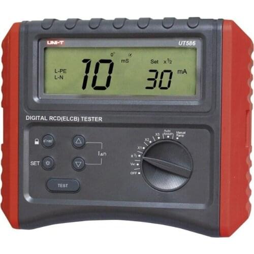UNI-T UT586 Leakage Protection Switch Tester, Digital RCD Tester, Digital Hold Connection Check Lock Test Function LCD Backlight