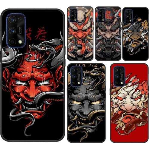 Japanese Hannya Mask For Realme 8 Pro C3 C11 C15 GT Neo 6 7 Q3 Pro Phone Case For OnePlus 8T 9R 8 9 Pro Nord
