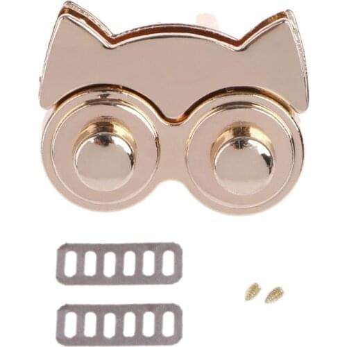 THINKTHENDO Bag Lock Cute Metal Owl Clasp Turn Twist Lock for DIY Handbag Craft Bag Purse Accessories