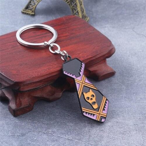 1 Pcs Anime Jojo Bizarre Adventure Higashikata Josuke Crazy Diamond The Ultimate Villain Kira Yoshikage Tie Keychain Accessories