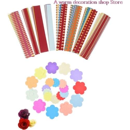 10PCS/1 Bag Colorful Origami DIY Paper Flower Quilling Paper Strips Hand Craft DIY