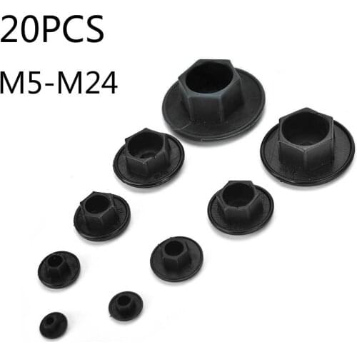 20PCS Black Hex Socket Allen Bolt Screw Nut Hexagon Head Cover Cap Protector Fasteners Screws Covers Caps M5-12 Wholesale