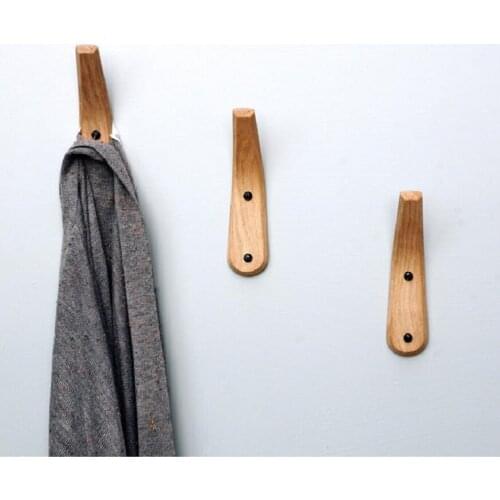3 pcs oak hook fitting room solid wood cap hook single hook